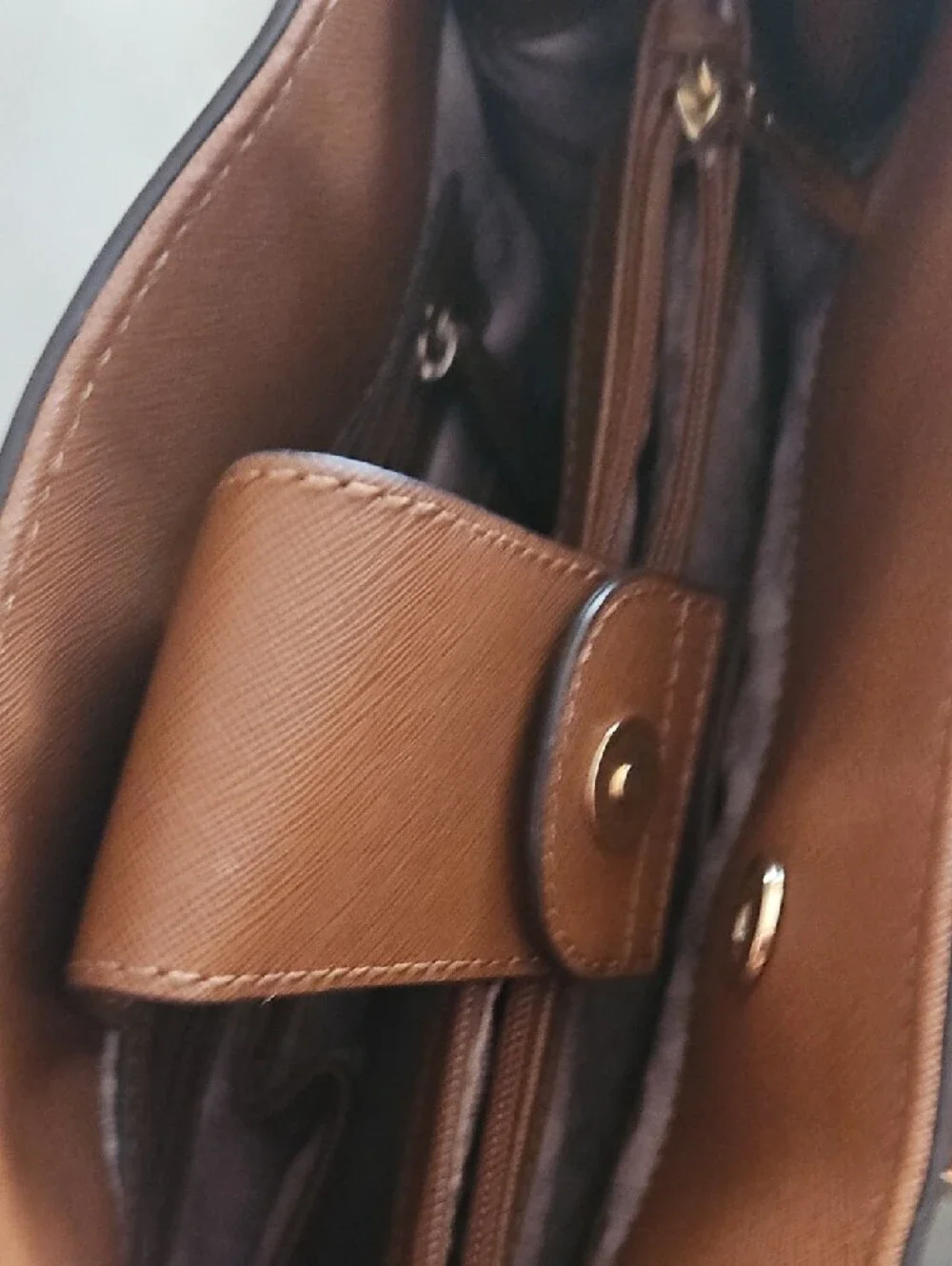 Michael Kors Chestnut Brown Leather Tote with Gold Hardware